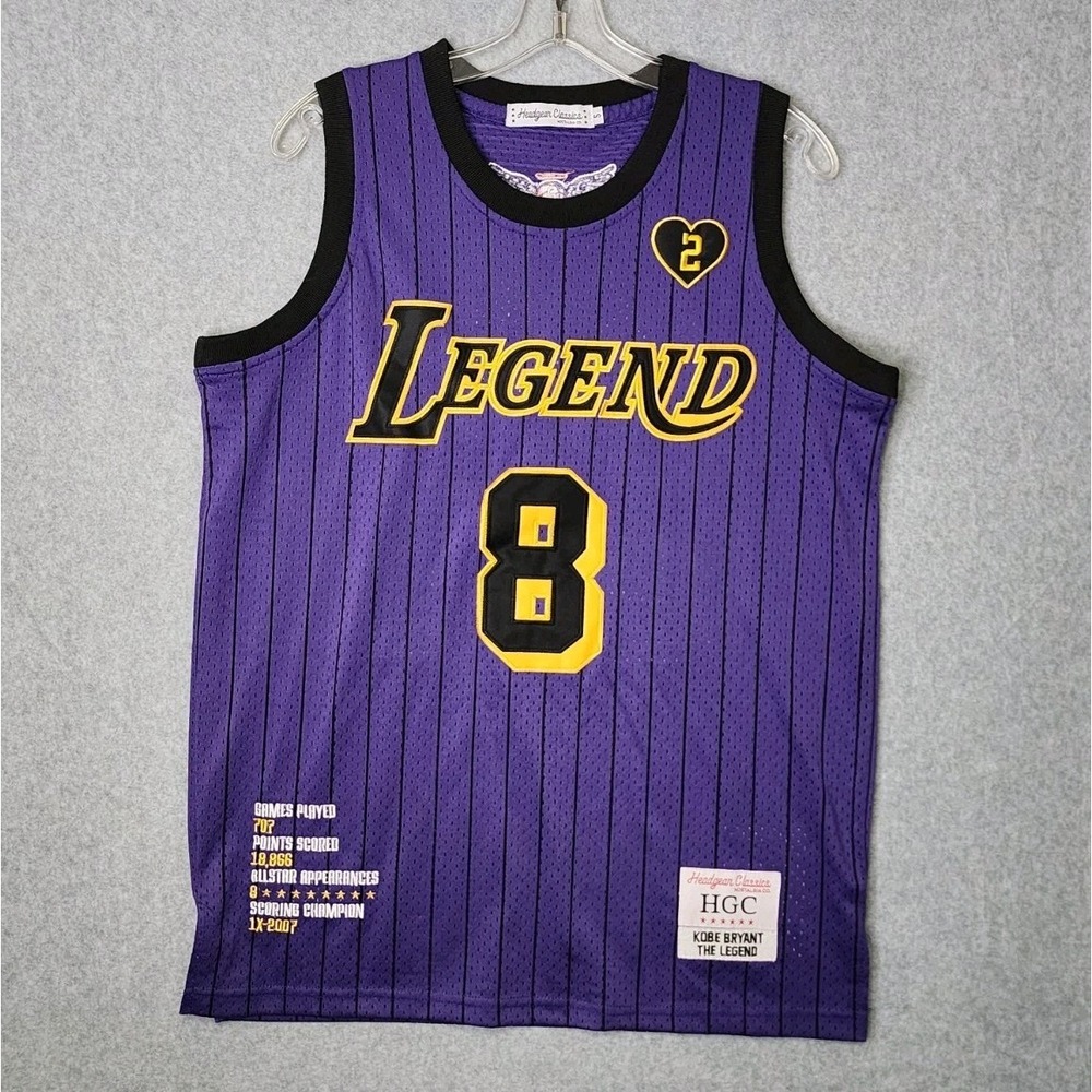 Kobe Bryant The Legend Basketball Jersey Mamba Headgear Size Small‎ Purple